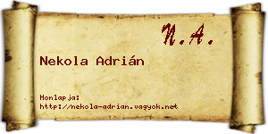 Nekola Adrián névjegykártya